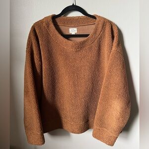J.Crew vintage fleece brown teddy sweatshirt, XL. Worn fewer than 5 times.